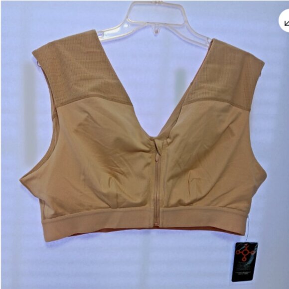 Tommie Copper 3XL Shoulder Support Bra Nude‎ Zip Front New with Tags C20 - Picture 1 of 8